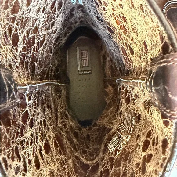 Ariat Dandy Sassy Inlay Brown Leather Western Boots - Picture 4 of 12